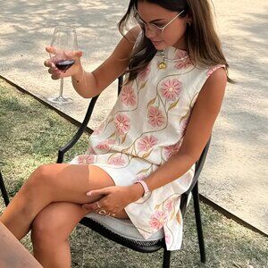 Commense Romantic Print Sleeveless Short Dress